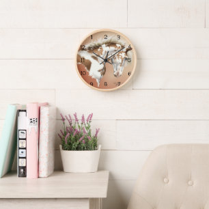 Horloge Cadran mural carré en acrylique Mustang sauvage