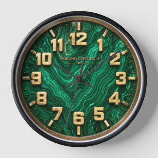 Horloge Cadran mural décoratif en malachite