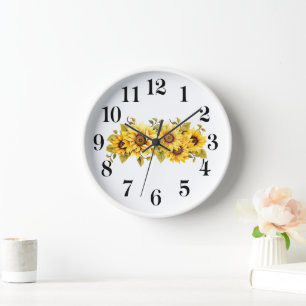Horloge Cadran mural tournesols