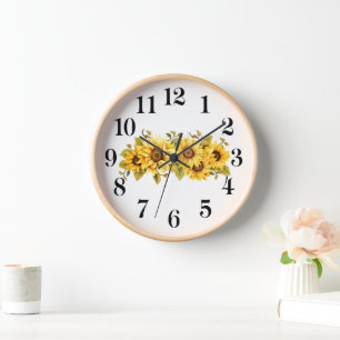 Horloge Cadran mural tournesols