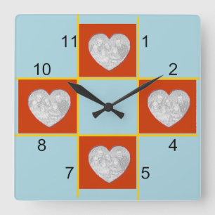 Horloge - Cadres du coeur rouge