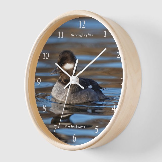 Horloge Canard à tête de lit sucrée sur les eaux éclairées (Angle)