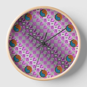 Horloge Cancer & Coq de Bois