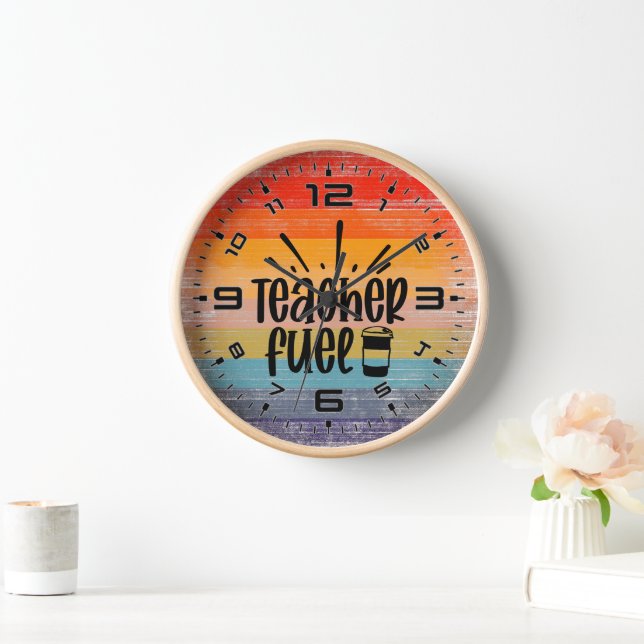 Horloge Carburant pour enseignant de café Sunset rétro (Maison)
