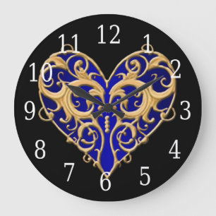 Horloge cardiaque en fibre bleue