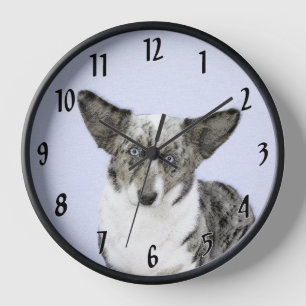 Horloge Cardigan Welsh Corgi Peinture - Art Chien original