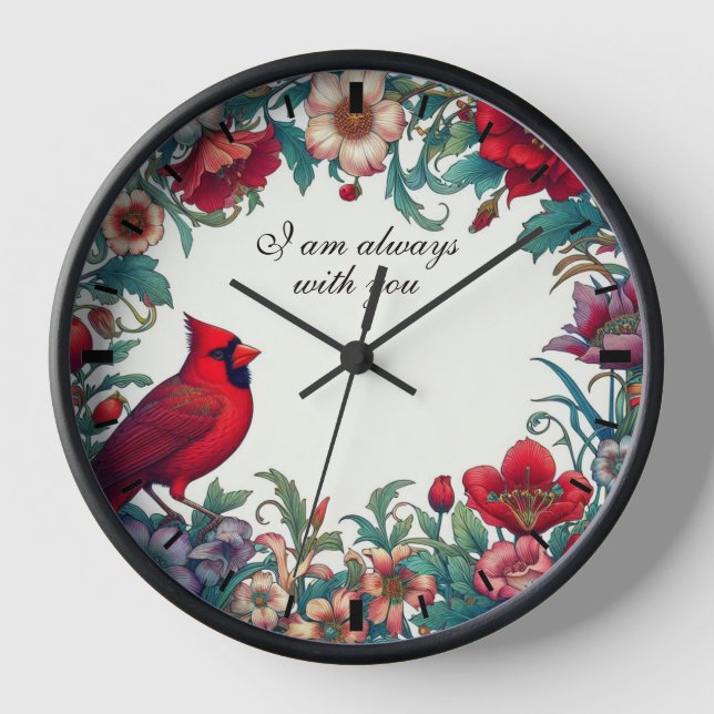 Horloge Cardinal Rouge Cadeaux Sympathy Keepsaké Memorial (Recto)