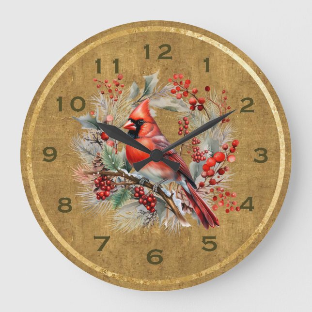 Horloge cardinale rouge et or (Recto)