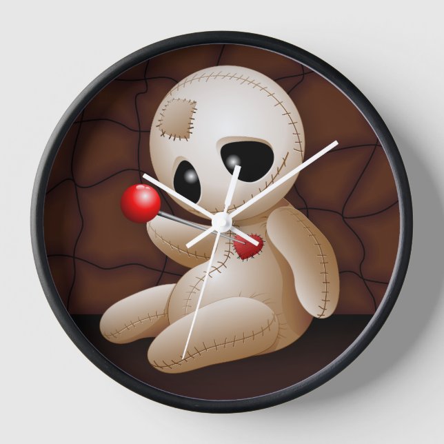 Horloge Caricature de poupée vaudou en amour (Recto)