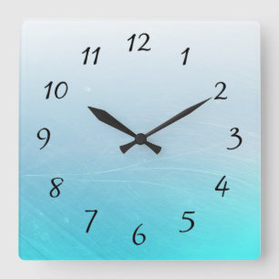 Horloge Carré bleu Aqua