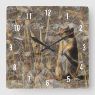 Horloge Carré chien des Prairies