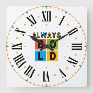 Horloge Carré couleur toujours en gras