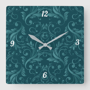 Horloge Carré de conception personnalisée Damask v