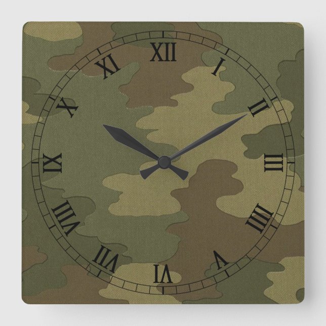 Horloge Carré des chiffres romains du camouflage f (Recto)