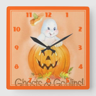 Horloge Carré d'Halloween