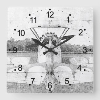 Horloge Carré rétros de l'avion antique
