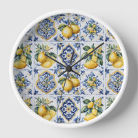 Carreaux Amalfi blancs et bleus Citrons Italie