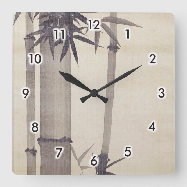 Horloge Carrée 竹, 其 一 Bamboo, Kiitsu, Japon Art (Recto)