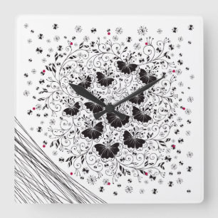 Horloge Carrée 花 う ぎさ05 〜 rabrabotage Flowers with 05 〜