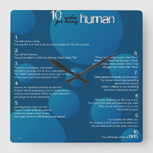 Horloge Carrée 10 règles pour être humain