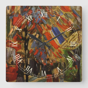 Horloge Carrée 14 juillet Fête à Paris par Vincent van Gogh