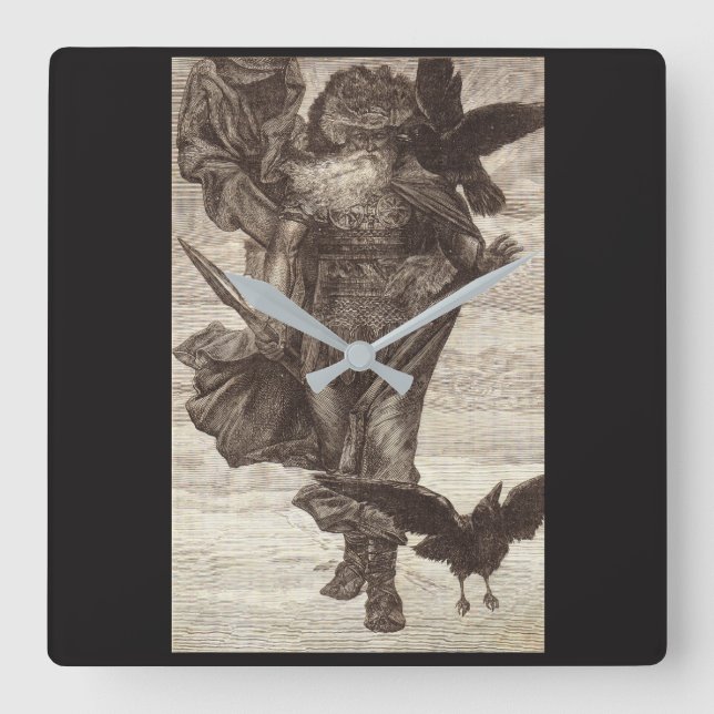 Horloge Carrée 1871 Odin, Dieu nordique de la sagesse (Recto)