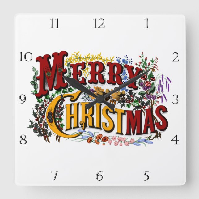 Horloge Carrée 1876 Joyeux Noël (Recto)