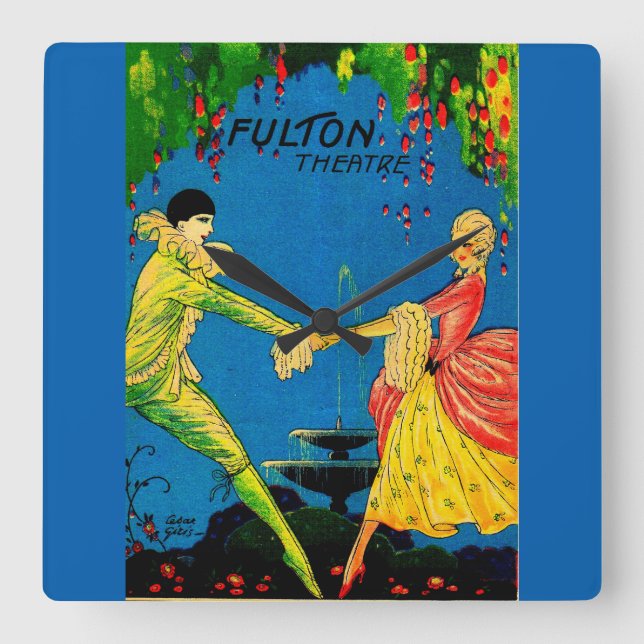 Horloge Carrée 1927 Le programme Fulton Theatre couvre l'art (Recto)