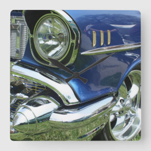 Horloge Carrée 1957 Blue Chevy Custom