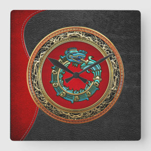 Horloge Carrée [200] Serpent Dieu Quetzalcoatl [Jade]