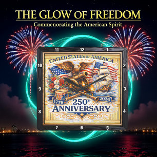 Horloge Carrée 250e anniversaire de la révolution américaine : l'