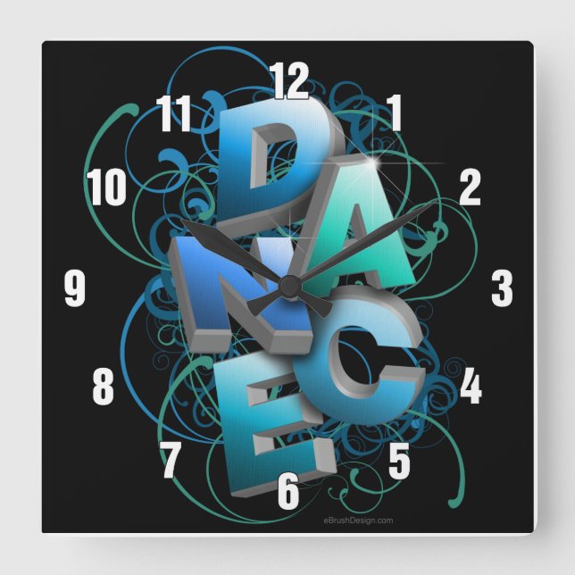 Horloge Carrée 3D Dance (Recto)