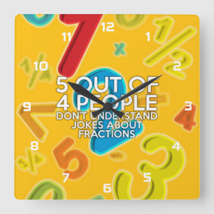 HORLOGE CARRÉE 5 PERSONNES SUR 4