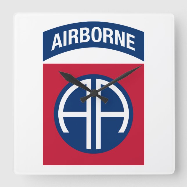Horloge Carrée 82e division aéroportée Insignia (Recto)