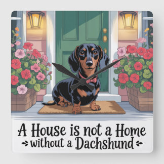 Horloge Carrée A House Is Not A Home Without A Dachshund