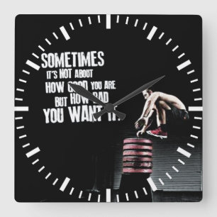 Horloge Carrée À quel point vous voulez mauvais - CrossFit Motiva