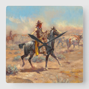 Horloge Carrée A travers l'Alkali, 1904 par Charles Marion Russel