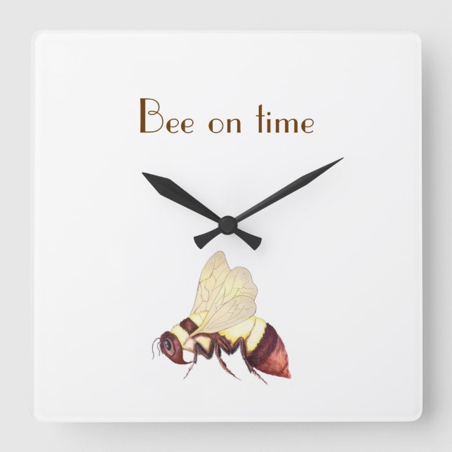 Horloge Carrée Abeille à l'heure (Recto)