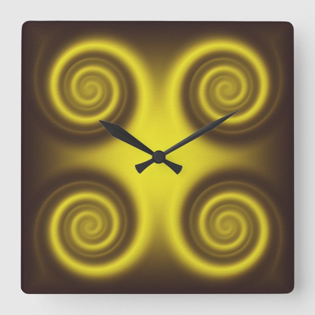 Horloge Carrée Abstract gradient de texture spirale. (Recto)