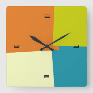 Horloge Carrée Abstract Retro Color Geometric