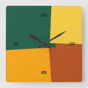 Horloge Carrée Abstract Retro Color Geometric Pattern #10