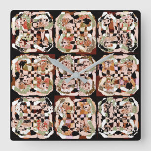Horloge Carrée Abstrait