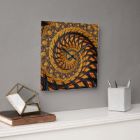 Abstraite spirale noire et or Fractale