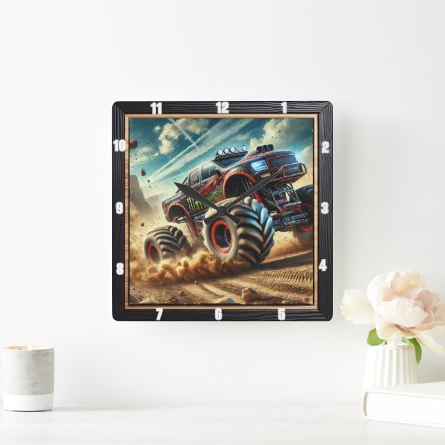 Horloge Carrée Action excitante Hors-route Monster Truck Adventur (Maison)