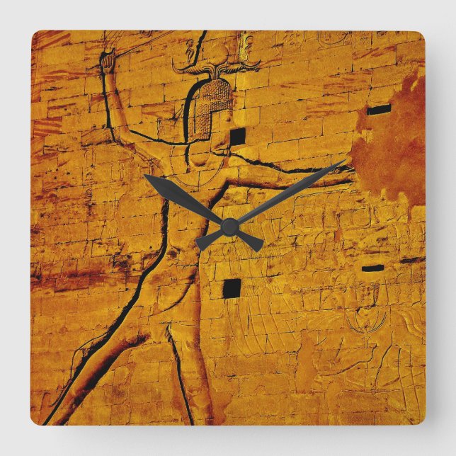 Horloge Carrée Action Hiéroglyphique (Recto)