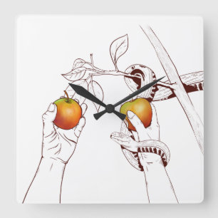 Horloge Carrée Adam et Eve