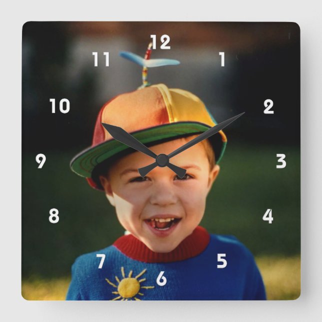 Horloge Carrée Add Your Own Image Precious Personalize (Recto)