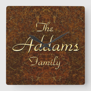 Horloge Carrée ADDAMS Famille Clan Réunion Personnalisé Conçu Hor