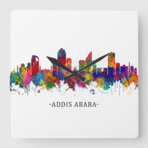 Horloge Carrée Addis Ababa Ethiopia skyline