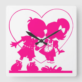 Horloge Carrée Adorable Children Wall Clock